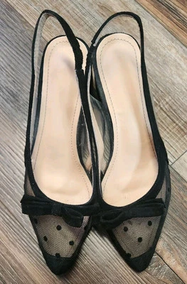 Black Polkadot Heals With Bow - Image 1 of 4