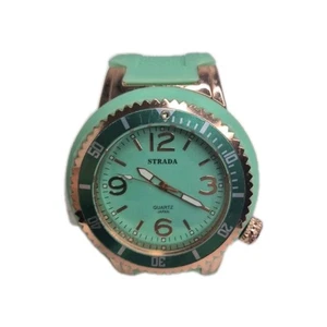 Ladies Strada Wide Big Dial Aquamarine Quartz Japan Mvmt New Battery - Picture 1 of 9