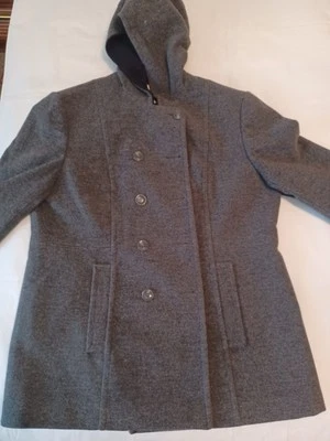 Abrigo Chaqueta Bolsillos Vintage St. John's Bay Mujer XL Lana Cachemira Gris Foto 1 de 4