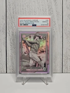 2024 Bowman Chrome Pete Crow Armstrong Pearl Refractor Ssp Psa 10 Pop2 - Bild 1 von 2