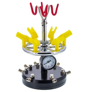 New AIRBRUSH HOLDER STATION Holds 8 AIRBRUSHES Regulated Air Manifold Hose Gauge - Picture 1 of 5