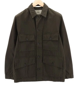 NORSE PROJECTS Mens Jacket M Khaki Black Satin Long Sleeve Button-Up RRP€399 - Picture 1 of 8