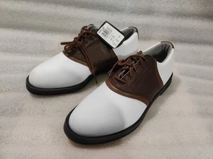 Adidas scarpe da golf uomo bianco marrone 676751 sneakers basse stringate taglia 9 USA - Foto 1 di 1