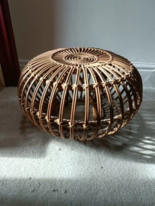 Vintage Bamboo and Wicker Franco Albini 1950s Lobster Pot Footstool/Ottoman - Picture 1 of 4