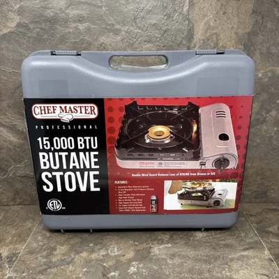 Chef Master Butane Stove Portable 15,000 BTU/HR  (90019) Case Cook Camp Hike - image 1 of 4