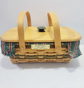 Vintage Longaberger Collezione Natale Edizione 1996 Holiday Cheer Basket Combo - Foto 1 di 6
