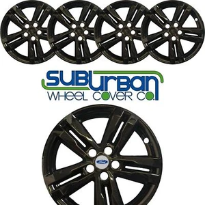 2020-2024 Ford Explorer XLT # IMP-449BLK 18" GLOSS BLACK WHEEL SKINS NEW SET/4 - Picture 1 of 8