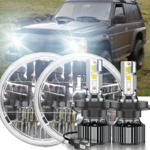 2pcs For Nissan Patrol Y60 7 inch Round LED Headlight High Low Beam super bright - Picture 1 of 15