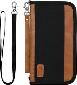 Reisepass Tasche Familie Reiseorganizer Dokumente Mit Rfid-Blocker 2 Riemen Neu - Bild 1 von 12