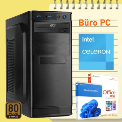 Homeoffice PC Intel Celeron G6900 32GB RAM 250GB SSD 1TB HDD Win.11 Office - Bild 1 von 4