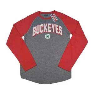 Ohio State Buckeyes Blatt Langarm T-Shirt Größe Medium rot grau neu mit Etikett - Bild 1 von 11