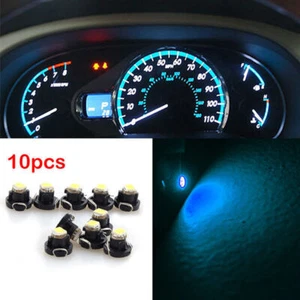 10pc Ice Blue T5/T4.7 Neo Wedge LED Instrument Cluster Panel Dash Light Bulbs . - Picture 1 of 7