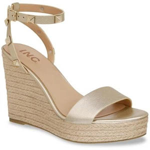 INC Womens Maverickp Embellished Faux Leather Wedge Sandals Shoes BHFO 5712 - Picture 1 of 3