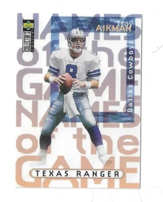 1997 Upper Deck Troy AIkman Dallas Cowboys QB HOF NFL NFC Football Card - Image 1 of 2