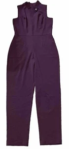 WHBM Sleeveless Pleated Collar Deep Maroon Women's Stretch Jumpsuit NWT Sz 8 - Bild 1 von 9