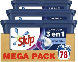 Skip Ultimate Lessive Capsules Trio Active Clean, Capsules 3en1 78 Lavages - Bild 1 von 1