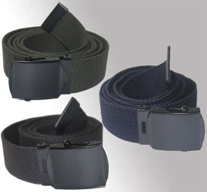 NUEVO CINTURÓN DE TELA MILITAR AJUSTABLE 92" PULGADAS XXL 3XL 4XL 5XL LONA HEBILLA NEGRA - Imagen 1 de 7