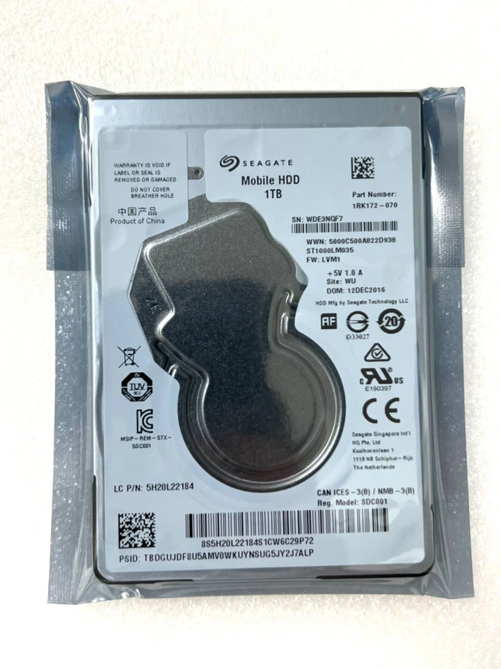 Seagate ST1000LM035 1TB 5400RPM 2.5" SATA 128MB 6.0GB/S Notebook Hard Drive 7mm - Image 1 of 3