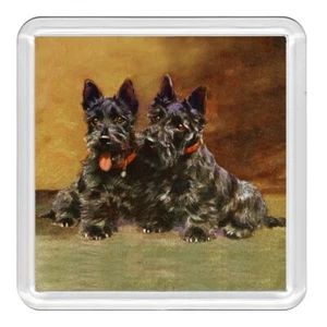 Scottish Terrier zwei Hunde Hund Acryl Untersetzer Neuheit Trinkbecher Matte tolles Geschenk - Bild 1 von 1