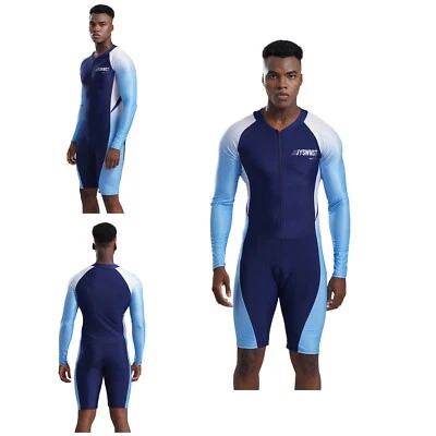 Herren Schwimmanzug Langarm Bademode Schwimmen Badeanzug Komprimierbar Skinsuit - Bild 1 von 4