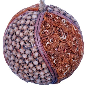 Rebanada de Madera Mosaico Hoja Decorativa Bola Adorno Natural Árbol de Navidad 532a - Imagen 1 de 7