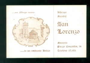 VISITENKARTE HOTEL SAN LORENZO MANTOVA 60ER JAHRE TOURISMUS LOMBARDEI - Bild 1 von 2