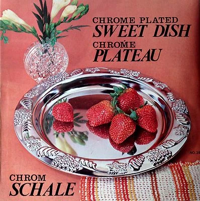 Chrom Schale für Obst  Deko Silber verchromt ⌀ 20 cm Tiefe 3 cm Metall - Bild 1 von 2