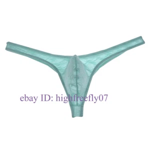 Men Semi See-through Lace Bikini Thong Underwear Sexy Male Hipster Pouch Tangas - Picture 1 of 25