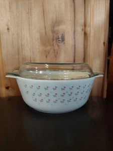 Vintage Pyrex England Laura Ashley Tulip Casserole Serving Dish With Lid Rare 9" - Picture 1 of 13