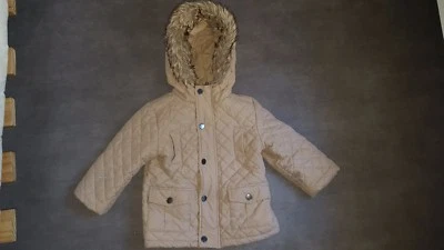 Muy Bonito Abrigo Capucha Pieles Niño 24 Mes 2 Años JACADI Muy Buen Estado - Imagen 1 de 3