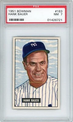 Bowman Hank Bauer #183 1951 PSA 7 P1415 Foto 1 de 2