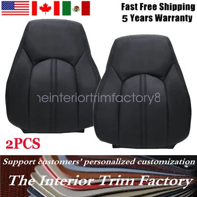 For Cadillac CTS 2008 2009-2013 Driver+Passenger Top Leather Seat Covers Black - Image 1 of 4