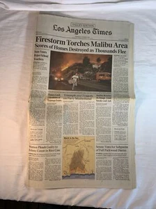 Los Angeles Times Valley Edizione Mer 3 Novembre 1993 Torce Tempesta di Fuoco Area Malibu - Foto 1 di 4