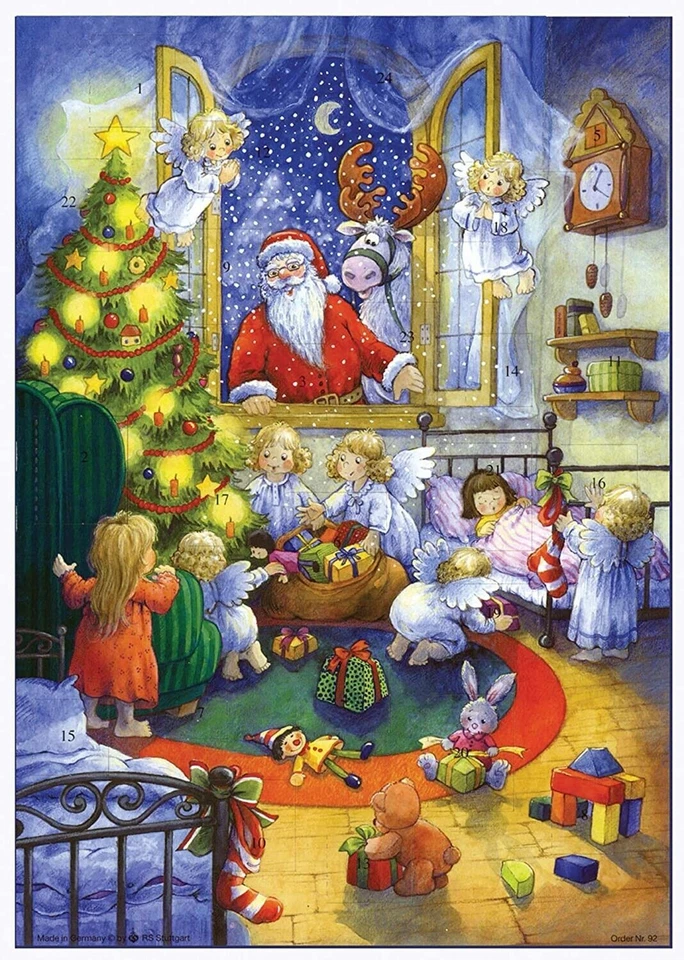 Father Christmas Angels Richard Sellmer Advent Calendar 297x210 mm with glitter - Image 1 of 1