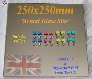 250 x 250mm Mirror Glass Plate For Heated 3D Printer Bed W Clips Geeetech Anet - Picture 1 of 1