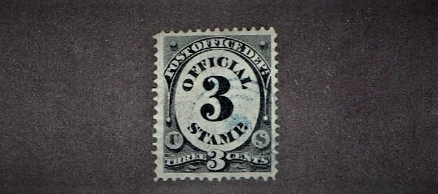 1873 U.S. Official POST OFFICE Numerals 3c Black  Sc#O49  Used Blue Cancel* - Image 1 of 1