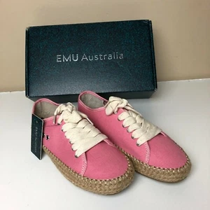 EMU Australia Agonis Teen 4 Youth Pink Watermelon Sneakers Lace Up Espadrille - Picture 1 of 6