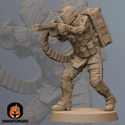 Mini proxy Cyberpunk Commando Elijah miniatura impresa en 3D de resina Foto 1 de 2