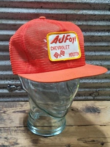 Vintage AJ FOYT Chevrolet Houston K-BRAND Mesh Snapback Trucker Hat Cap Chevy - Picture 1 of 15