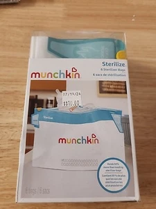 Munchkin Microwave Baby Bottle Sterilizer Bags 6 pack 14" by 8" bag reusable New - Picture 1 of 3