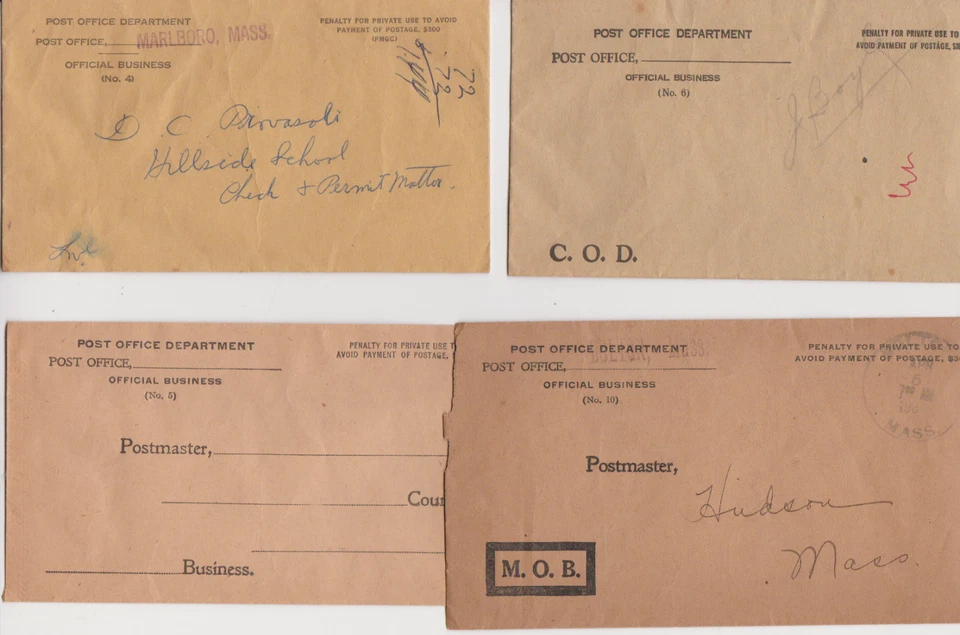 US Post Office Department Official/Penalty Envelopes No.4,5 ,6& 10 Unused & Used - Image 1 of 1