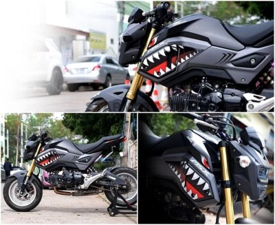 PARA HONDA GROM 125 MSX SF 125 PEGATINA TIBURÓN 3M JUEGO CALCOMANÍAS CARENADOS L/R 2016-2020 Foto 1 de 4