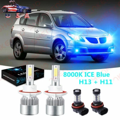 For Pontiac Torrent 2006 2007 2008 2009 4x 8000K LED Headlight Fog Light Bulbs - Image 1 of 4