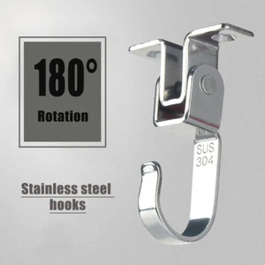 Stainless Steel Movable Hooks Heavy Duty Wall Hook Hangers Wall Door Top Hook - Picture 1 of 4
