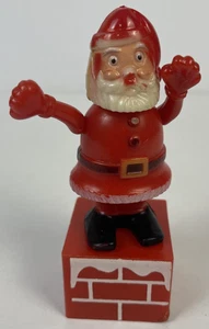 Vintage Plastic Christmas Pop Up Santa Claus Chimney Hong Kong Funworld Figure - Picture 1 of 8