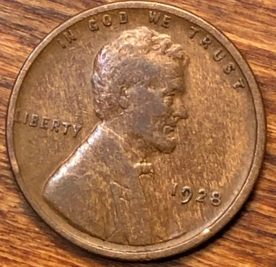 1928 Lincoln Wheat Cent Unique Eye Appeal Woody Improper Alloy Mix Error - Image 1 of 4