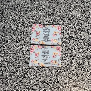 Beautiful Floral canvas cosmetic bag with bible verses (1) - Picture 1 of 3