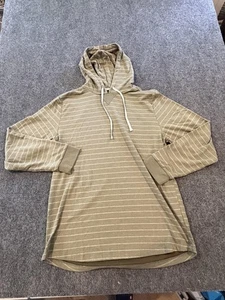 Felpa con cappuccio Marine Layer pullover uomo L XL verde a righe leggera estate 2022 - Foto 1 di 9