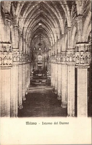 Milano Italy - Interno del Duomo DB Unposted Stamped 1913 Antique Postcard - Picture 1 of 2