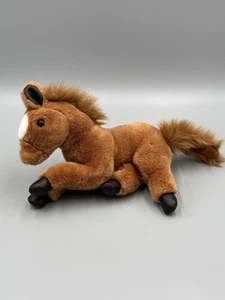 Vtg 1990 Mary Meyer Plush Horse Brown White Lying Down Pony 11” Stuffed Animal - Picture 1 of 8